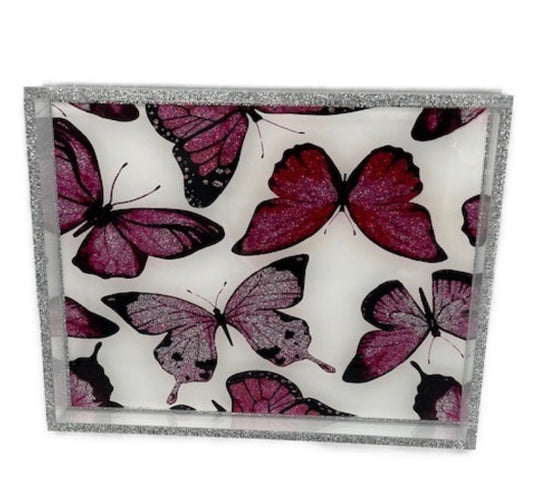Pink Butterfly Catchall Tray