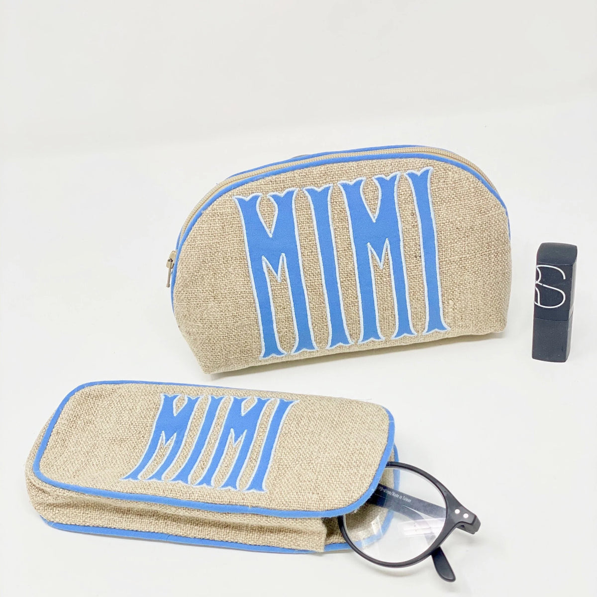 Monogrammed Small Round Zip Pouch by Jax Gifts