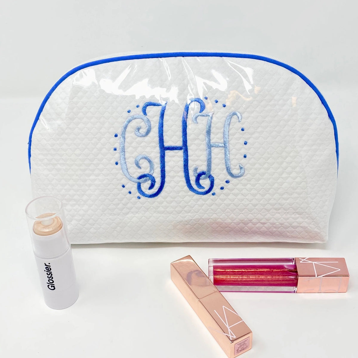 Monogrammed Large Round Zip Pouch by Jax Gifts