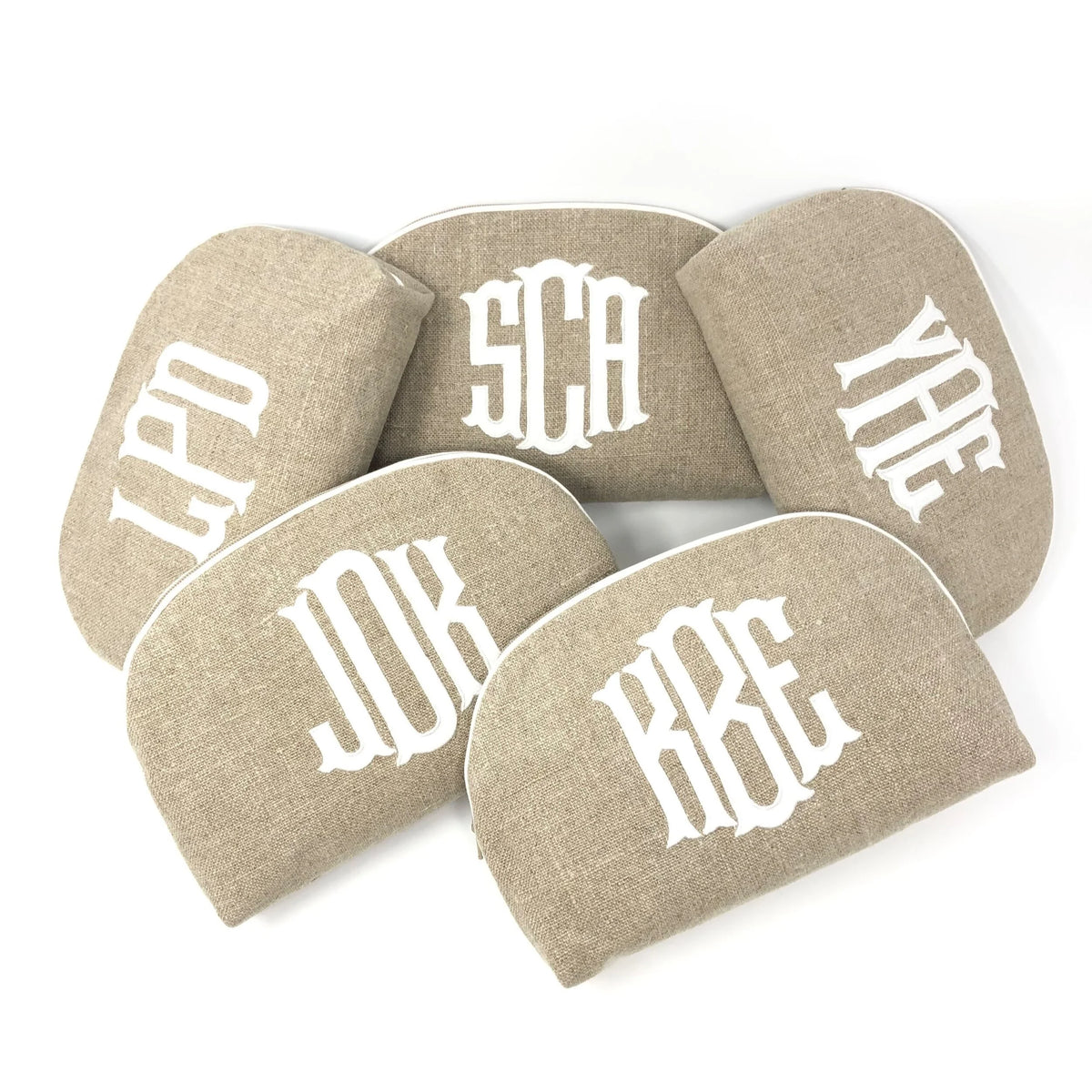 Monogrammed Large Round Zip Pouch by Jax Gifts