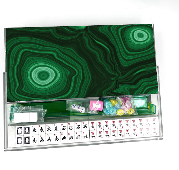 Malachite Lucite Mahjong Set