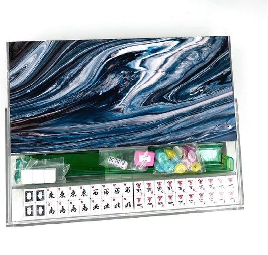 Ocean Blue Lucite Mahjong Set