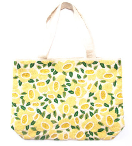 Ivory Lemons Personalized Canvas Tote