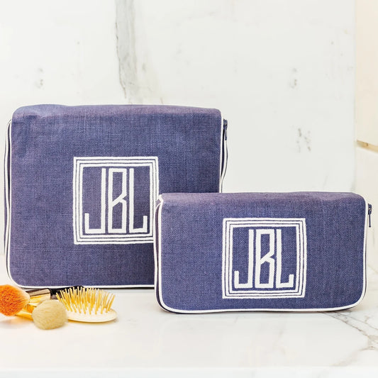 Monogrammed Jumbo Double Andrea Jewelry Case by Jax Gifts