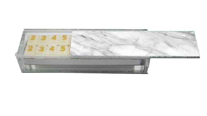 Grey and White Marble Lucite Rummy Set