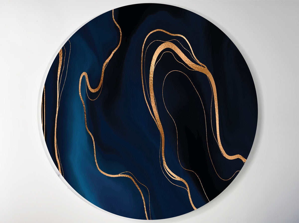 Black, Blue & Gold Wave lucite lazy susan by Jax Gifts