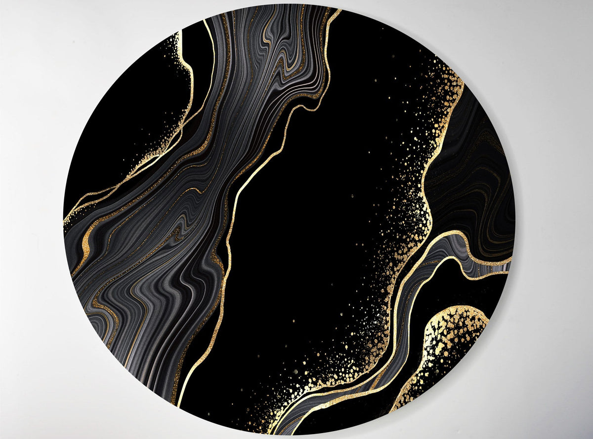 Black & Gold Wave lucite lazy susan by Jax Gifts