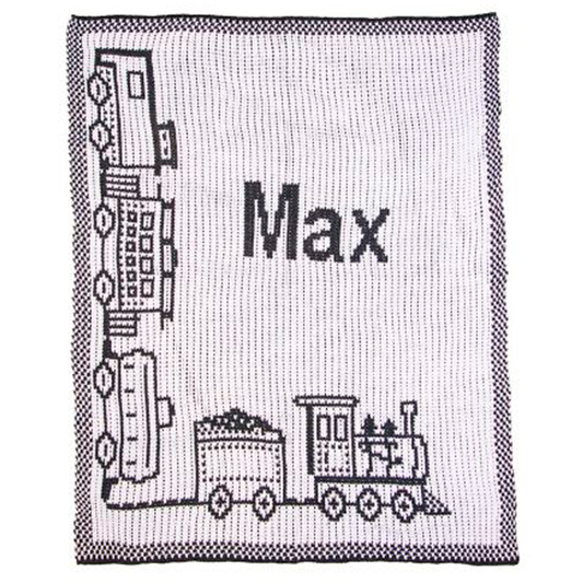 Personalized Choo Choo Train baby blanket from Jax Gifts