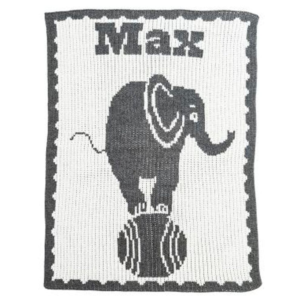 Personalized Elephant on Ball baby blanket from Jax Gifts