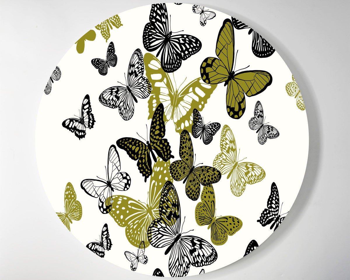 Gold Glitter Butterflies lucite lazy susan by Jax Gifts