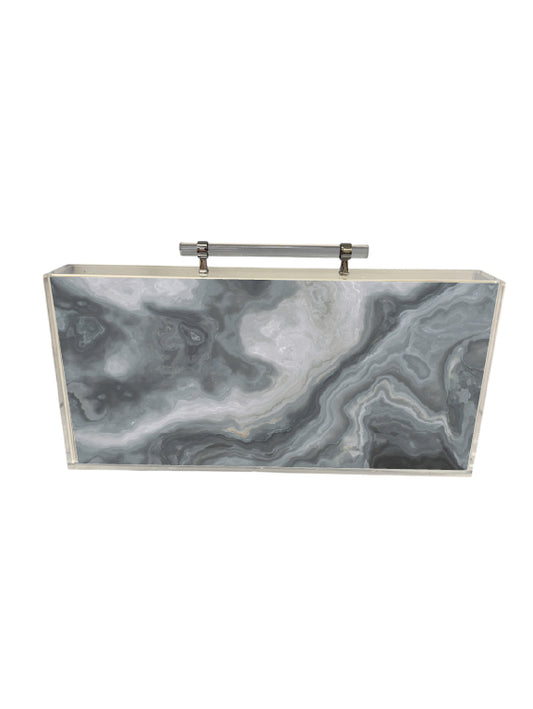 Grey Marble Lucite Mahjong Set