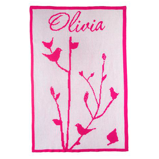Personalized Baby Birds blanket from Jax Gifts