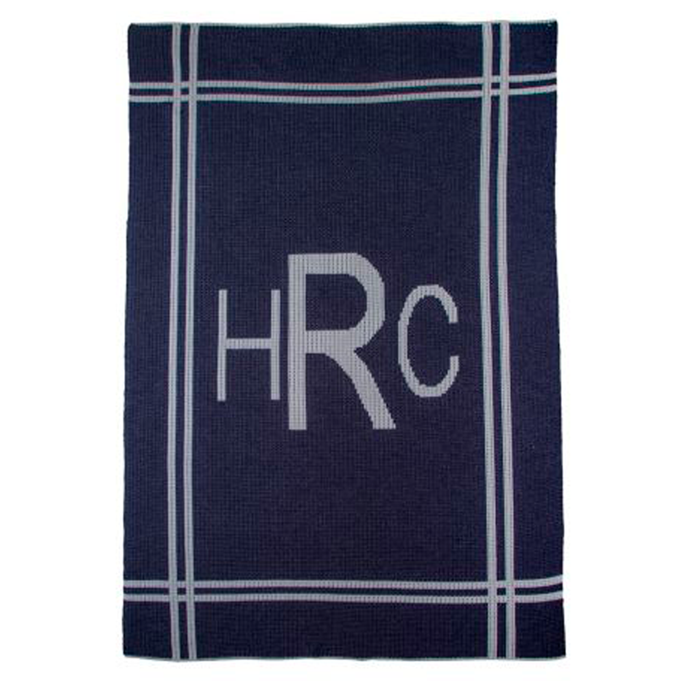 Personalized Cross Border Monogram baby blanket from Jax Gifts