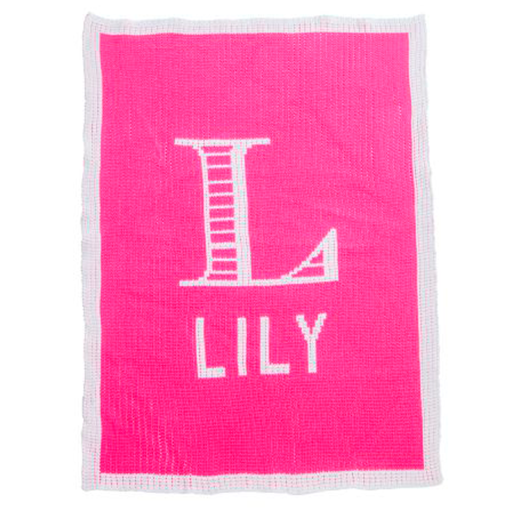Personalized Engraved Initial and Name baby blanket from Jax Gifts