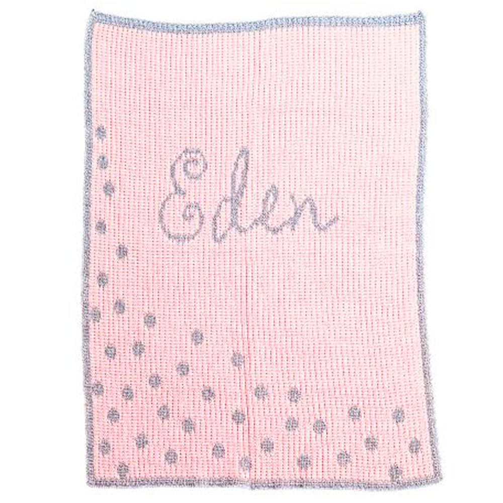 Personalized Metallic Sprinkled Dots baby blanket from Jax Gifts