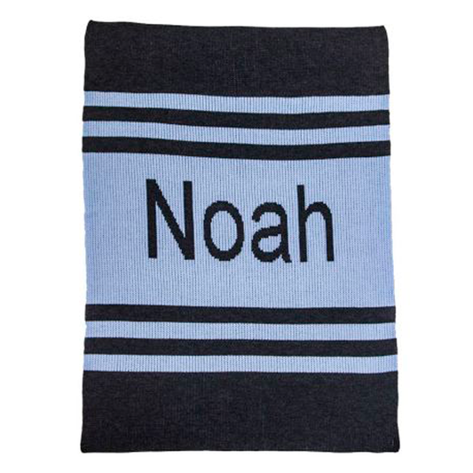 Personalized Pin Stripes baby blanket from Jax Gifts