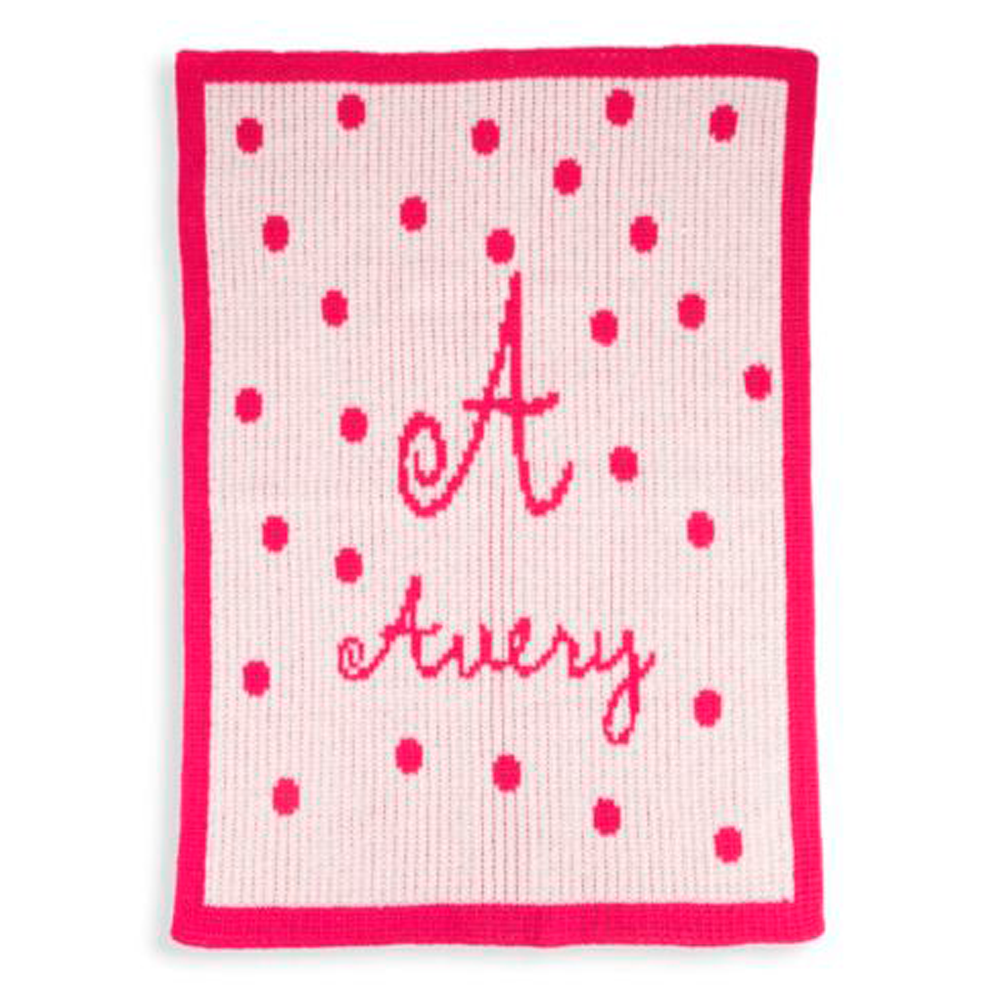 Personalized Precious Polka Dot baby blanket from Jax Gifts