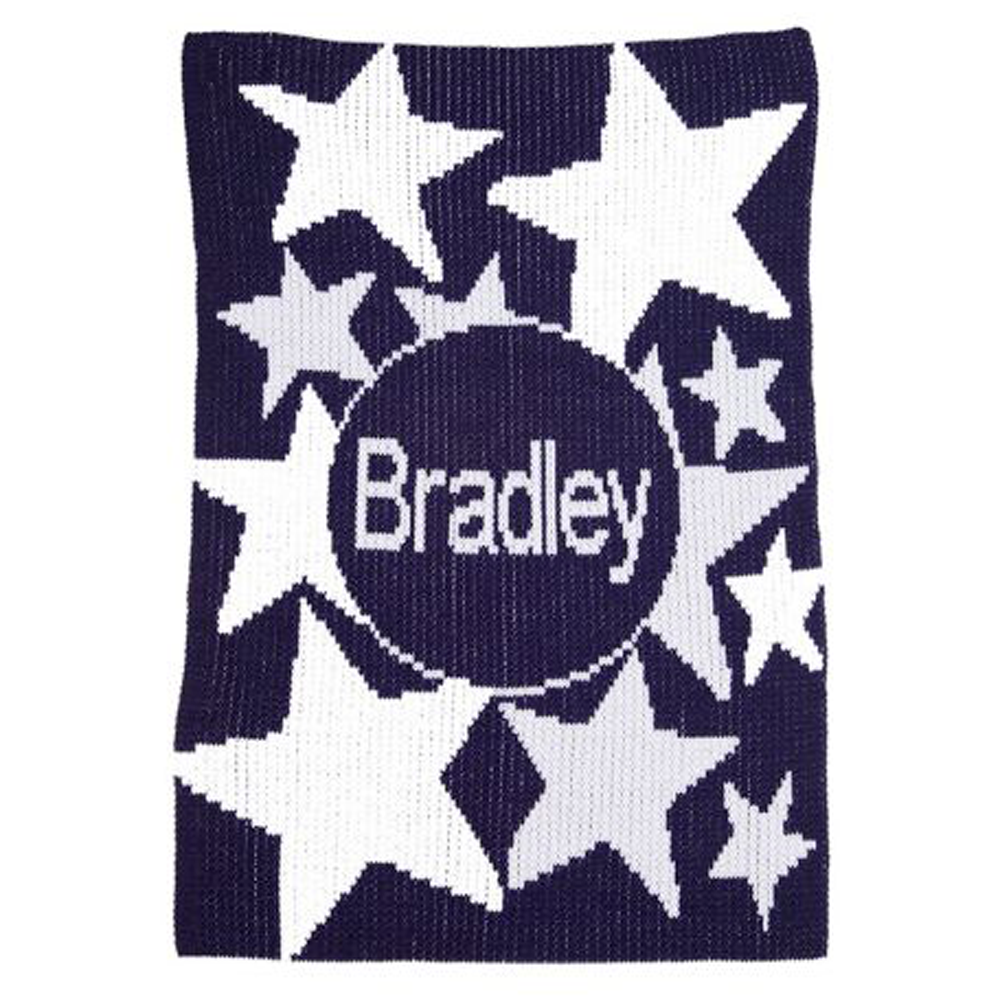 Personalized Shooting Stars and Name baby blanket from Jax Gifts