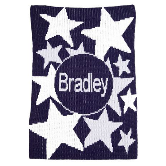 Personalized Shooting Stars and Name baby blanket from Jax Gifts