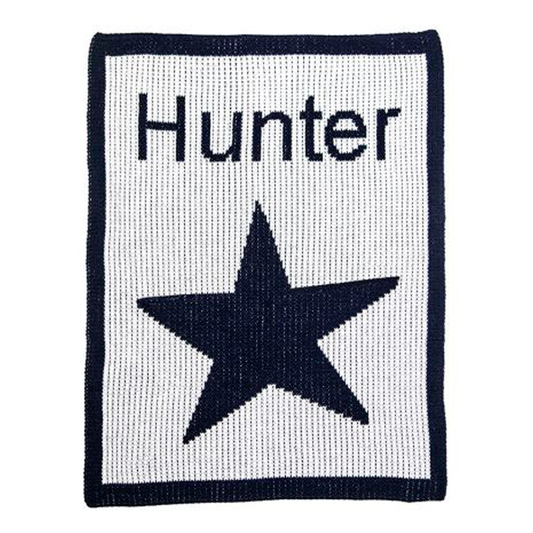 Personalized Single Star and Name baby blanket from Jax Gifts