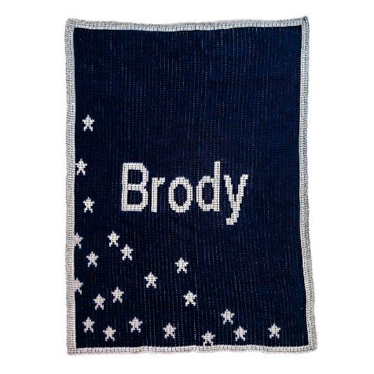 Personalized Metallic Sprinkled Stars baby blanket from Jax Gifts