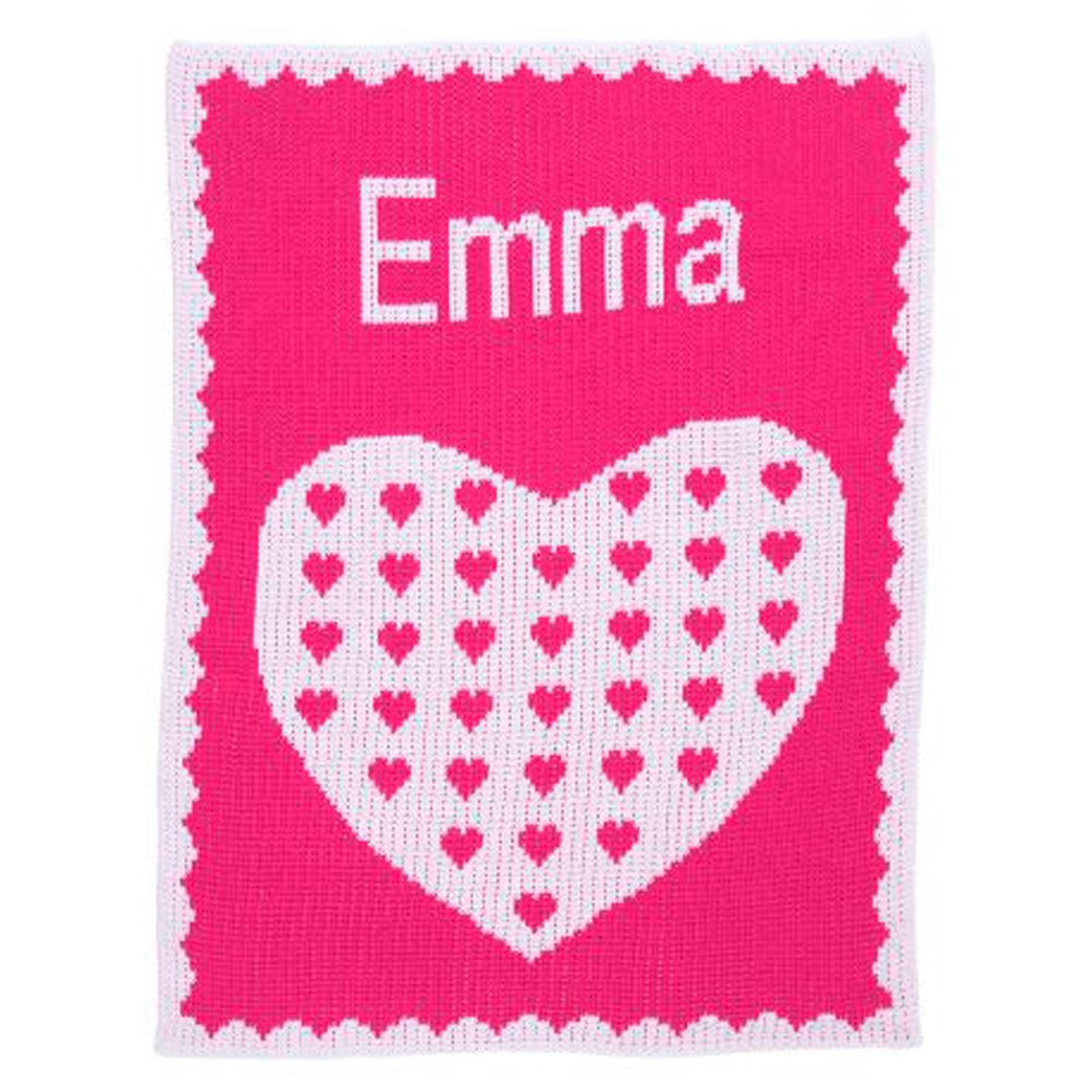 Personalized Heart on Heart baby blanket from Jax Gifts
