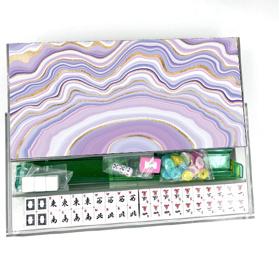 Lavender Agate Lucite Mahjong Game Set