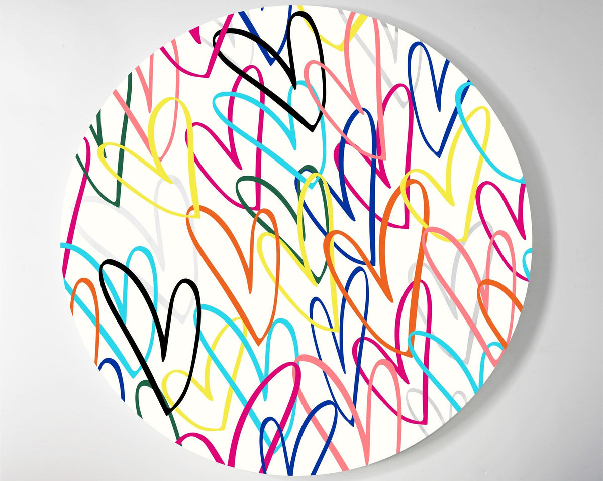 Multi Glitter Hearts lucite lazy susan by Jax Gifts