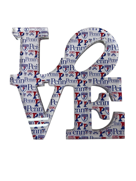 Penn Quakers LOVE lucite block by Jax Gifts