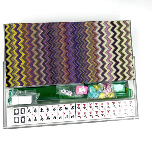 Purple Chevron Lucite Mahjong Set