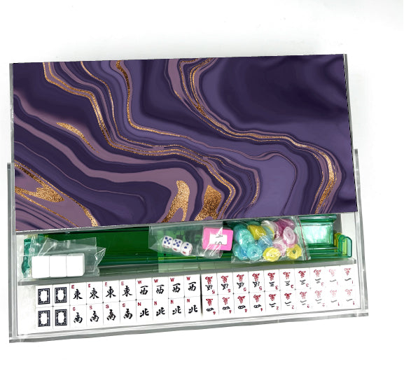 Purple Slice Lucite Mahjong Set