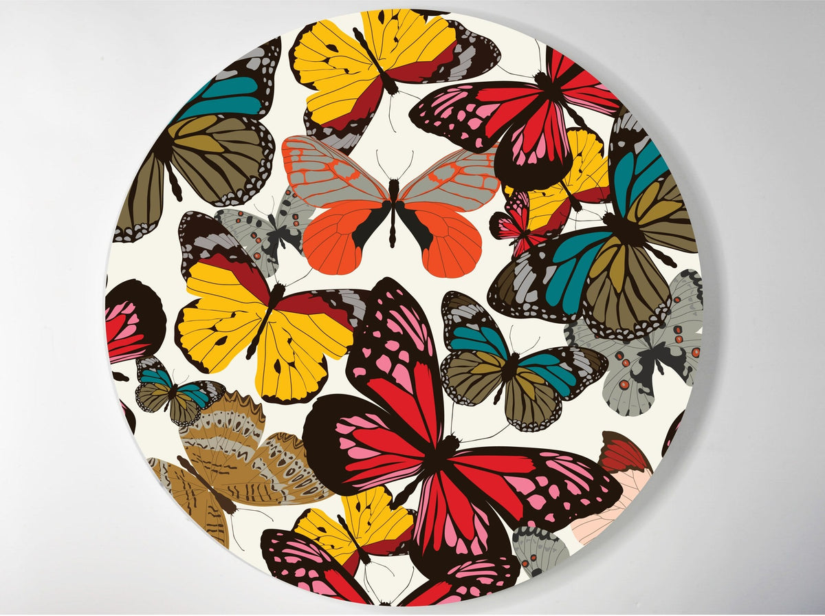 Red Tone Butterflies lucite lazy susan by Jax Gifts