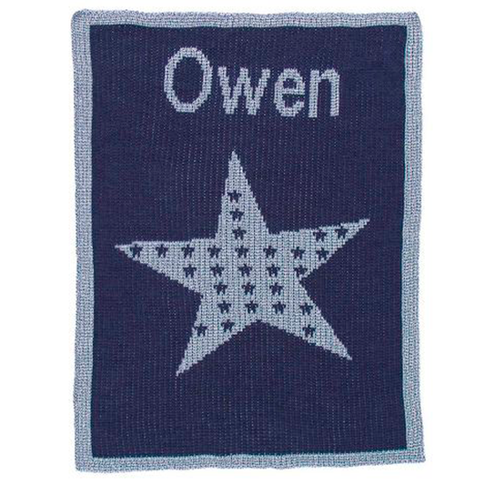 Personalized Metallic Star on Star baby blanket from Jax Gifts