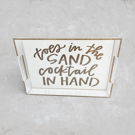 Toes in the Sand Lucite Tray