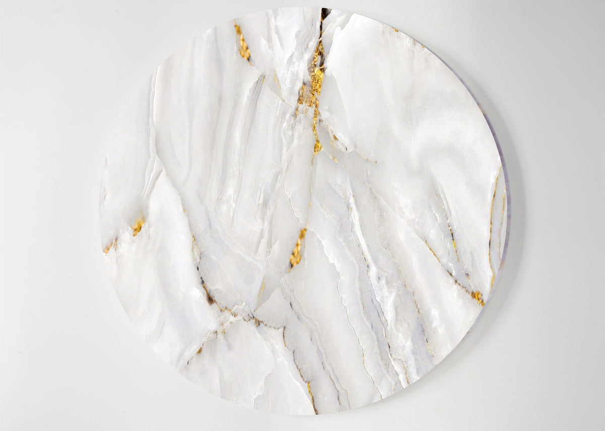 White & Gold Marble lucite lazy susan by Jax Gifts