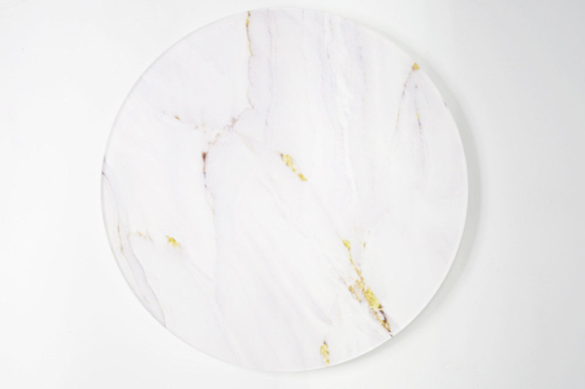 White with Gold Marble lucite lazy susan by Jax Gifts
