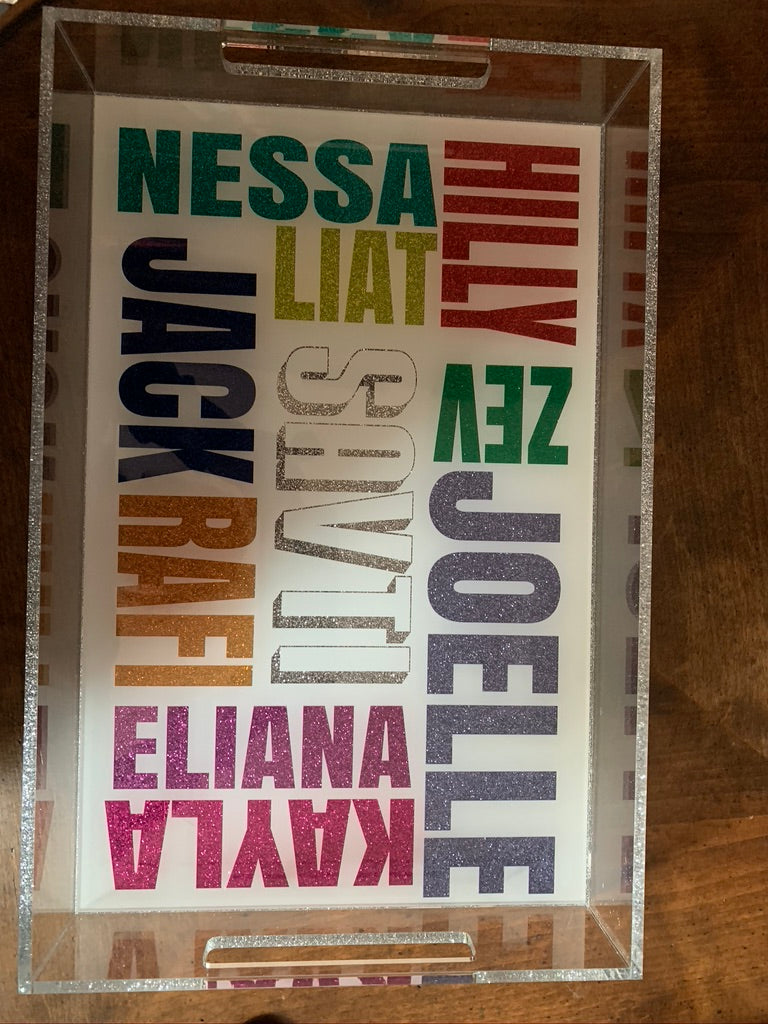 Large  Lucite Tray with Names