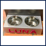 Lucite Dog Bowl W/Name