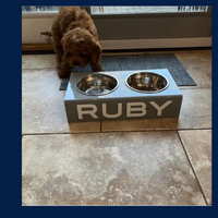 Lucite Dog Bowl W/Name