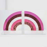 Rainbow Lucite Bookends