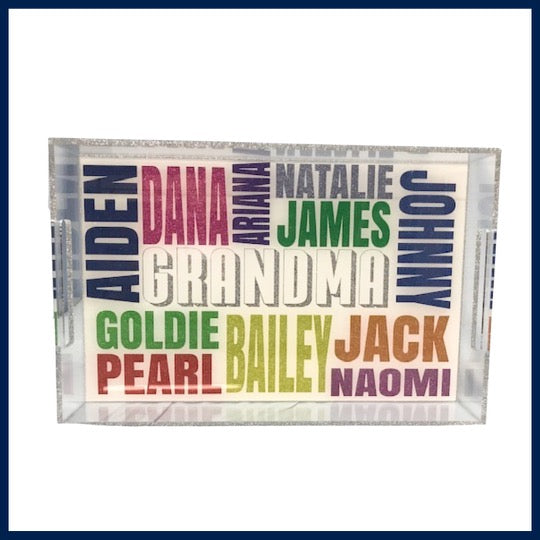 Large  Lucite Tray with Names