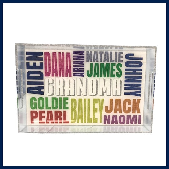 Small Lucite Tray with Names