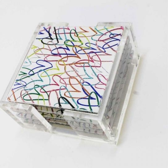 Colorful Heart Lucite Coasters