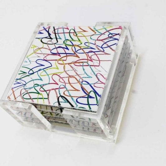 Colorful Heart Lucite Coasters