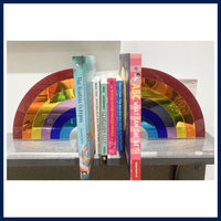 Rainbow Lucite Bookends