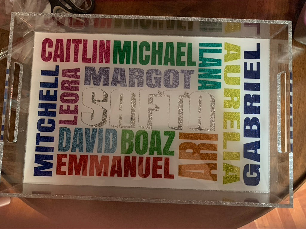 Large  Lucite Tray with Names
