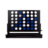 Acrylic Black 4 in a row with blue and white pieces