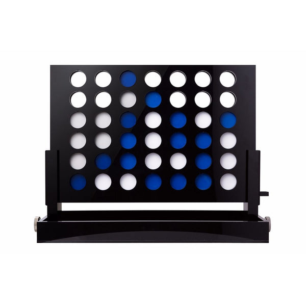 Acrylic Black 4 in a row with blue and white pieces