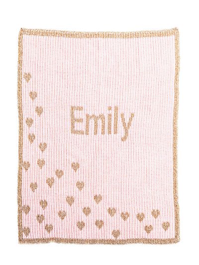 Metallic Sprinkled Heart Blanket