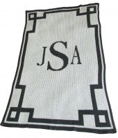 Monogram and Scroll Stroller Blanket